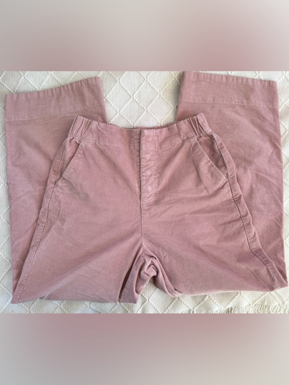 Wide Leg Corduroy Pants in Dusty Rose